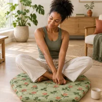 Clover Hex Floor Mat in use at home