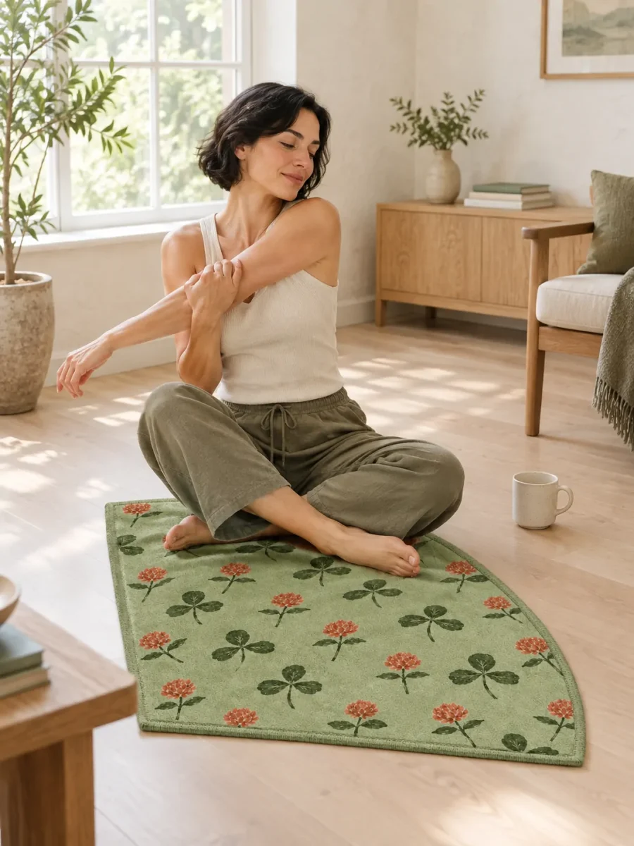 Clover Quarter-Round Mat in use at home