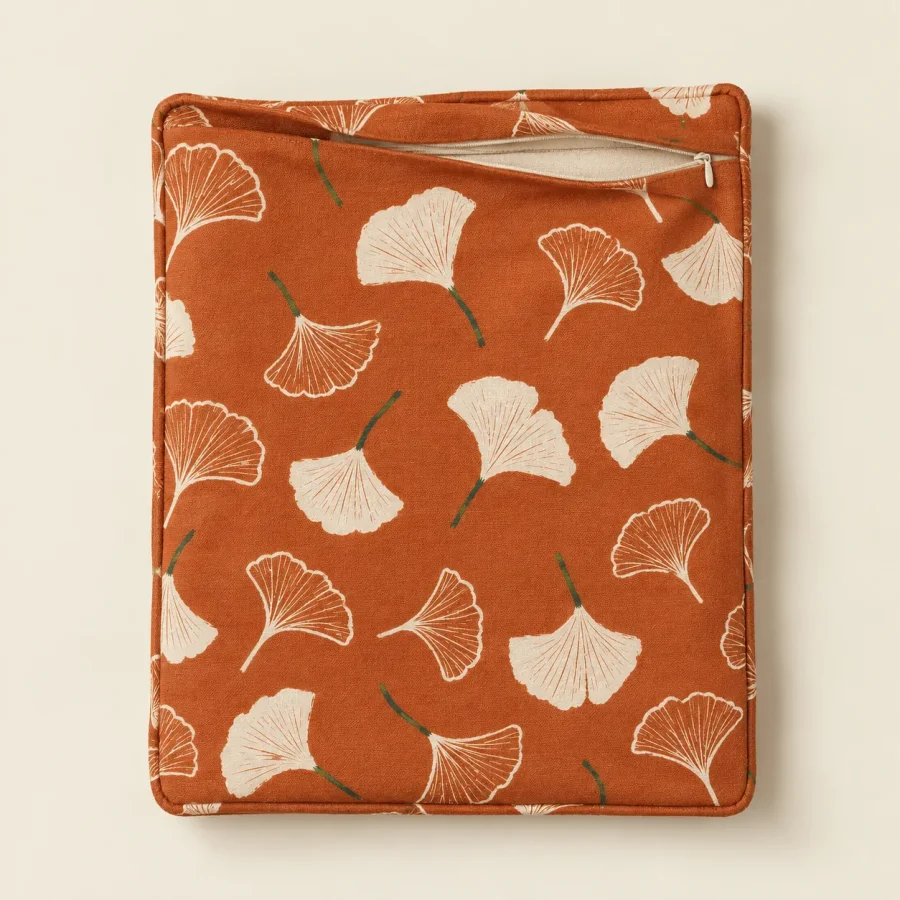 Column Cover · Ginkgo, laid flat and unzipped