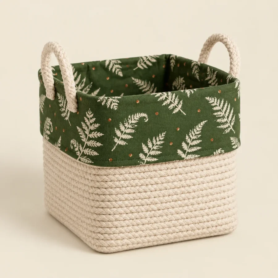 Fern Cube Basket, studio photo