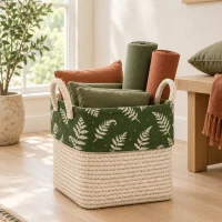 Fern Cube Basket in use at home