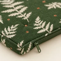 Fern Runner Mat, close-up of the print and stitching