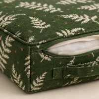 Fern Slab Block, close-up of the print and stitching