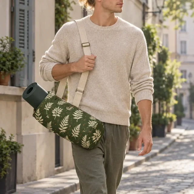 Fern Sling Mat Bag being carried