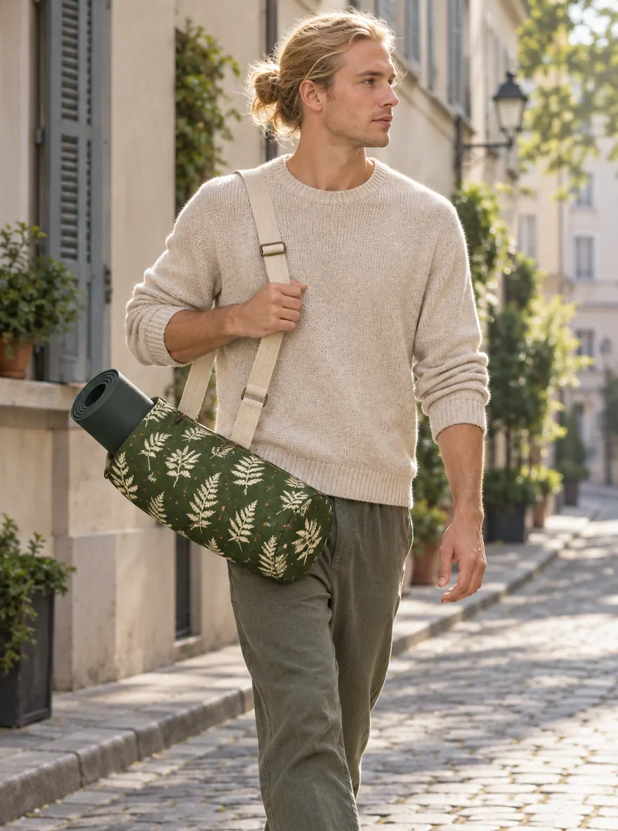 Fern Sling Mat Bag being carried