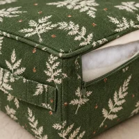 Fern Step Block, close-up of the print and stitching