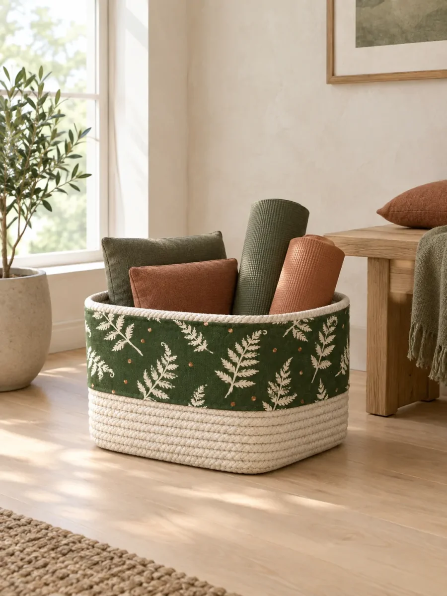 Fern Tile Basket in use at home