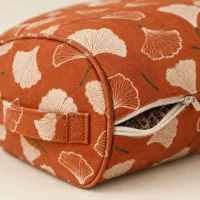 Ginkgo Arc Block, close-up of the print and stitching
