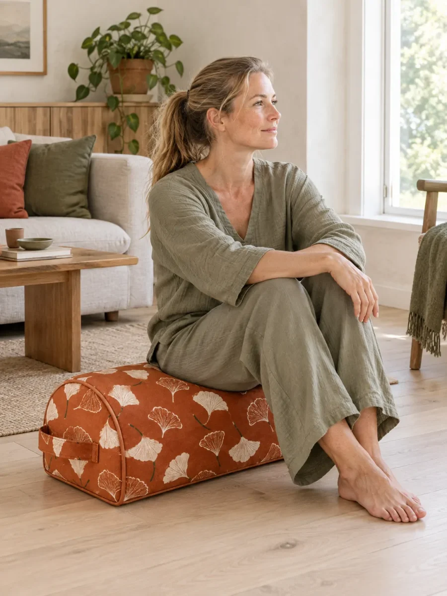 Ginkgo Half Bolster Block in use at home