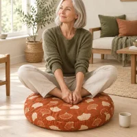 Ginkgo Round Floor Mat in use at home