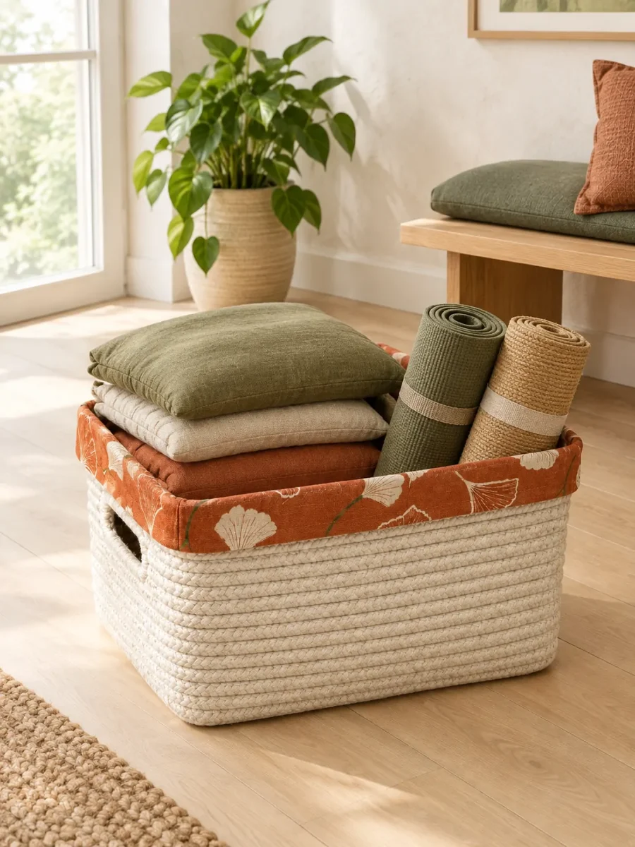Ginkgo Stack Basket in use at home