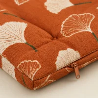 Ginkgo Three-Fold Floor Mat, close-up of the print and stitching