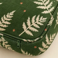 Lozenge Cover · Fern, close-up of the print and stitching