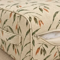 Oat Bridge Block, close-up of the print and stitching