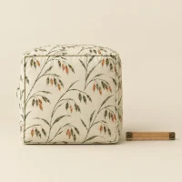 Oat Cube Block, side view with a ruler for scale