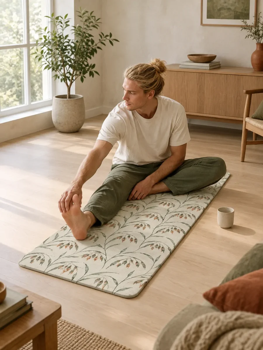 Oat Long Floor Mat in use at home