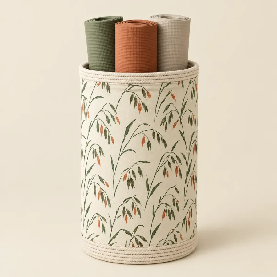 Oat Tall Mat Basket, studio photo