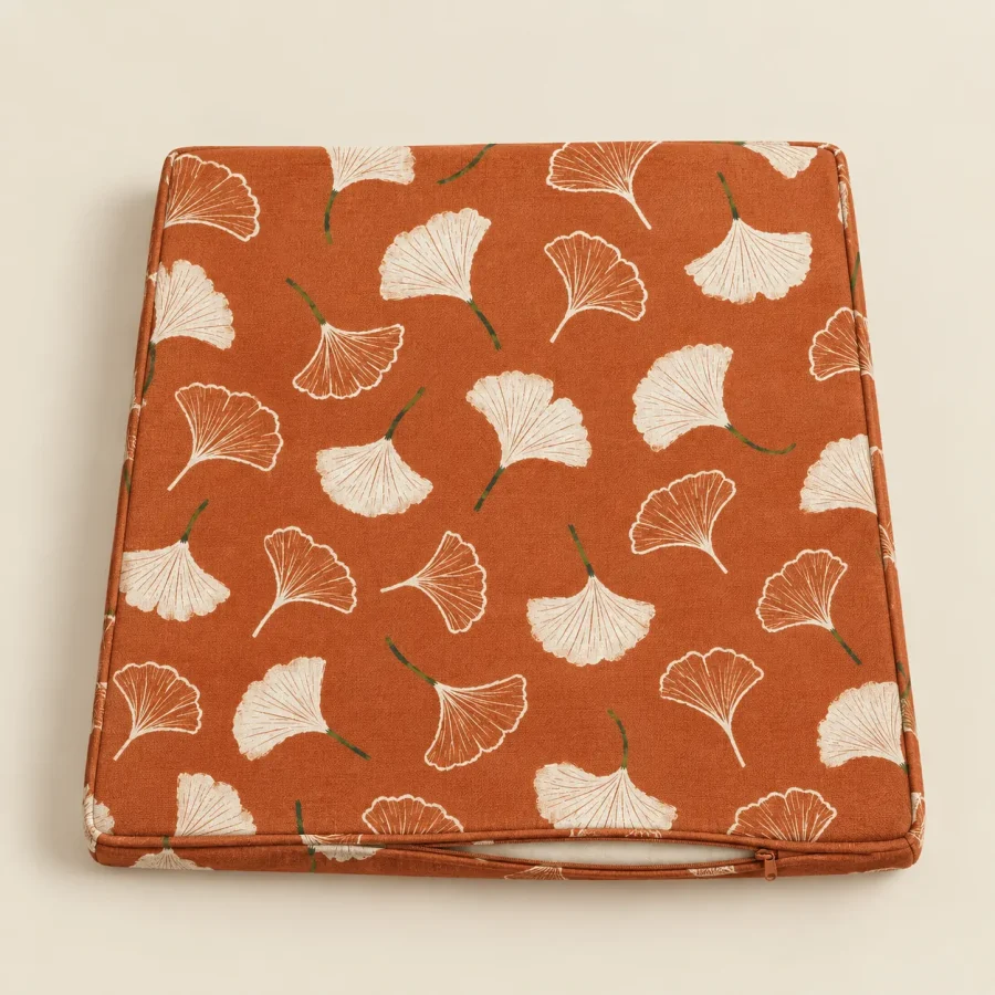 Wedge Cover · Ginkgo, laid flat and unzipped